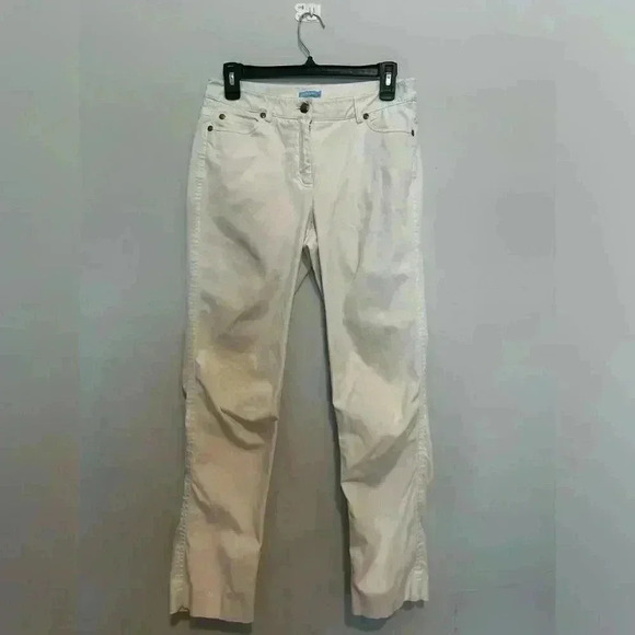 J. McLaughlin White Straight leg Pull on Pant Women’s  Size 4 - Picture 1 of 5